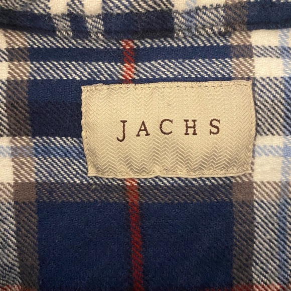 Jachs Mens 2XL Blue‎ Plaid Flannel Shirt 100% Cotton Button Down Mid Weight - Picture 5 of 13